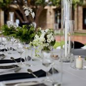 wedding place setting with flowers and candles - Maitraya Luxury Private Retreat Albany