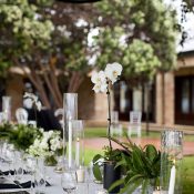 wedding place setting with flowers - Maitraya Luxury Private Retreat Albany